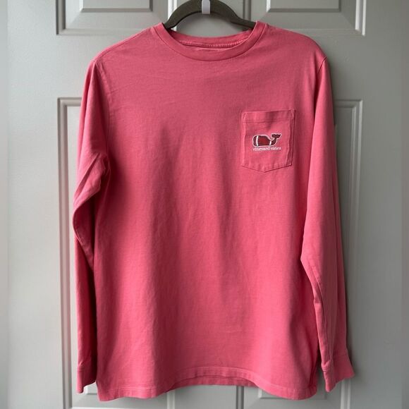 Vineyard Vines Youth Pink Football Whale Graphic Long Sleeve T-Shirt XL (18) - Picture 6 of 8